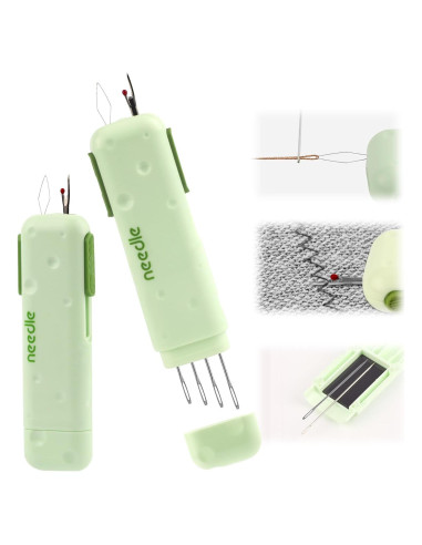 2 Piezas Enhebradores Automáticos 3 en 1 Gosknor Verde