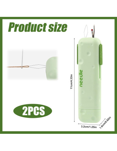 2 Piezas Enhebradores Automáticos 3 en 1 Gosknor Verde