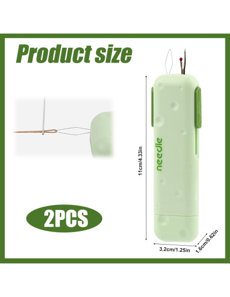 2 Piezas Enhebradores Automáticos 3 en 1 Gosknor Verde