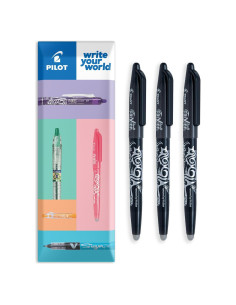 Bolígrafo Rollerball Borrable Pilot Frixion Heat 0.7mm - 3 Unidades Negro