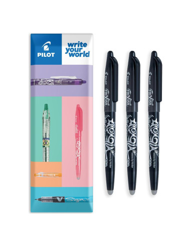 Bolígrafo Rollerball Borrable Pilot Frixion Heat 0.7mm - 3 Unidades Negro