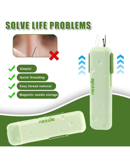 2 Piezas Enhebradores Automáticos 3 en 1 Gosknor Verde