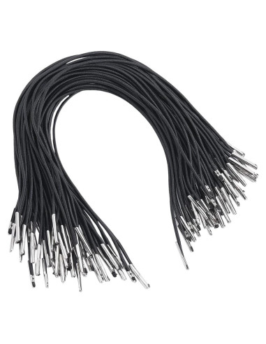 Cuerdas Elásticas GORGECRAFT 100Pcs 25.2cm Negro con Extremos Metálicos