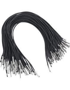 Cuerdas Elásticas GORGECRAFT 100Pcs 25.2cm Negro con Extremos Metálicos 2