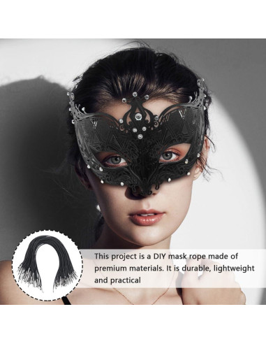 Cuerdas Elásticas GORGECRAFT 100Pcs 25.2cm Negro con Extremos Metálicos