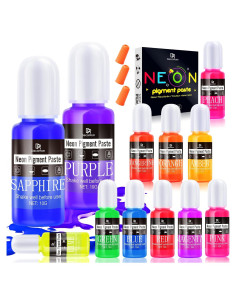 Pasta de Pigmento Neón DecorRom 12 Colores 10g para Resina
