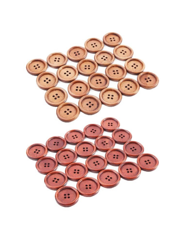 Botones Redondos de Madera Kopida 40 Pcs 25mm Duraderos