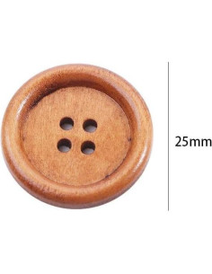 Botones Redondos de Madera Kopida 40 Pcs 25mm Duraderos 2