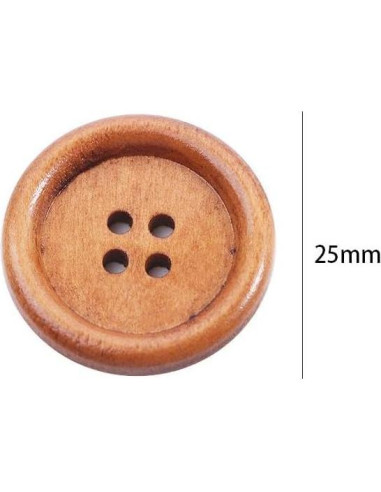 Botones Redondos de Madera Kopida 40 Pcs 25mm Duraderos