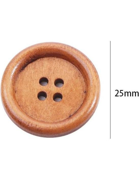 Botones Redondos de Madera Kopida 40 Pcs 25mm Duraderos