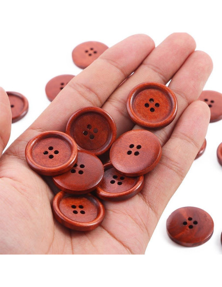 Botones Redondos de Madera Kopida 40 Pcs 25mm Duraderos