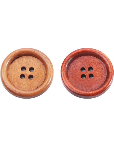 Botones Redondos de Madera Kopida 40 Pcs 25mm Duraderos