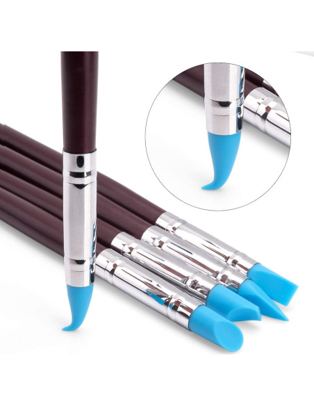 10 Herramientas de Escultura de Arcilla ABSOK - Silicona y Aluminio