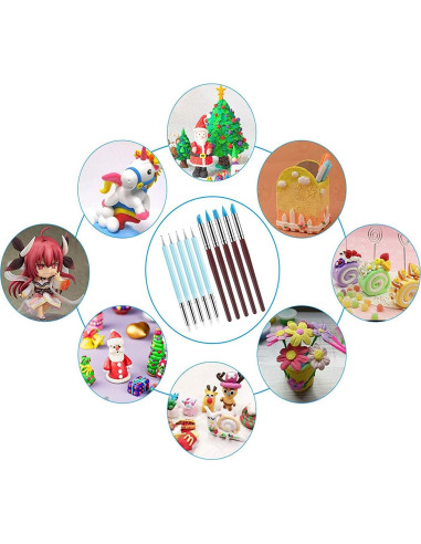 10 Herramientas de Escultura de Arcilla ABSOK - Silicona y Aluminio