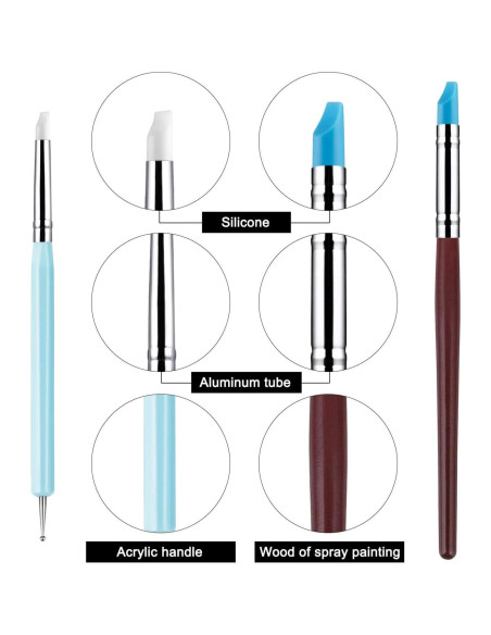 10 Herramientas de Escultura de Arcilla ABSOK - Silicona y Aluminio