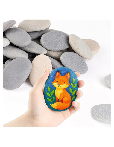 Simetufy Rocas para Pintar 40 Piezas 8.4-11.4 cm Suaves