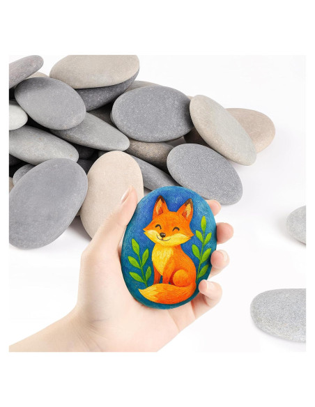 Simetufy Rocas para Pintar 40 Piezas 8.4-11.4 cm Suaves