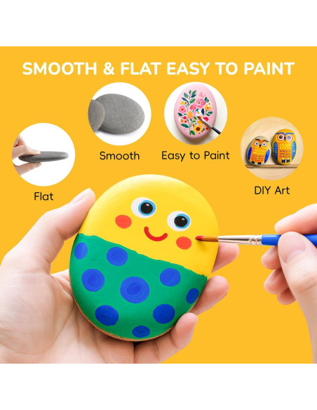 Simetufy Rocas para Pintar 40 Piezas 8.4-11.4 cm Suaves