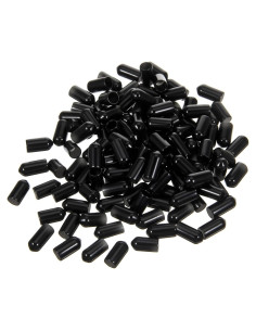 200 Tapas de Válvula de Polvo Negra PVC para Botellas