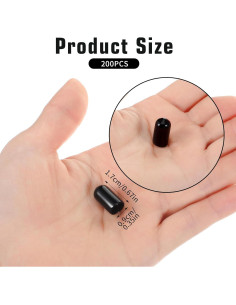 200 Tapas de Válvula de Polvo Negra PVC para Botellas 2