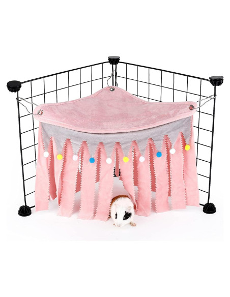 Escondite Esquinero para Cobayas ONEJU Rosa 43.9x32x32 cm