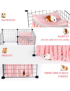 Escondite Esquinero para Cobayas ONEJU Rosa 43.9x32x32 cm 2