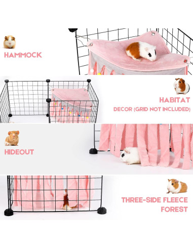 Escondite Esquinero para Cobayas ONEJU Rosa 43.9x32x32 cm