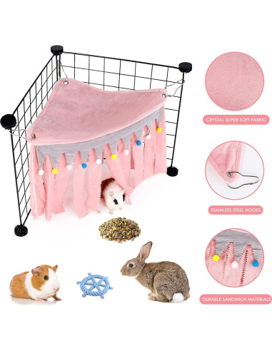 Escondite Esquinero para Cobayas ONEJU Rosa 43.9x32x32 cm