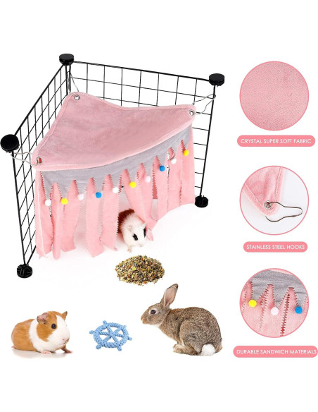 Escondite Esquinero para Cobayas ONEJU Rosa 43.9x32x32 cm