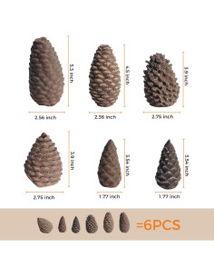 Troncos de Chimenea de Gas Heyfurni - 6 Piezas Cerámica Piña 2