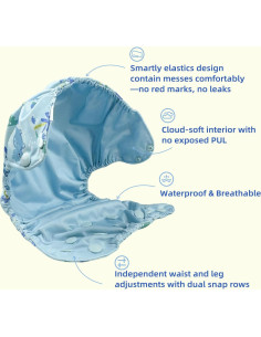 Cubierta de Pañal de Tela Impermeable BISENKID Estrella 8-16 kg 2