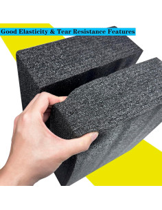 QISF 2 Piezas Espuma de Polietileno Cortable 30x25x9CM Negra 2