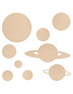 Modelo del Sistema Solar DIY Woodpeckers - 9 Planetas en Madera