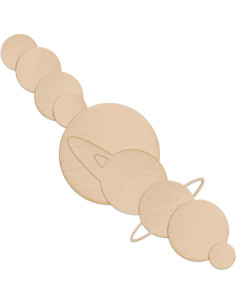 Modelo del Sistema Solar DIY Woodpeckers - 9 Planetas en Madera 2