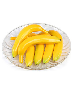 6 Plátanos Artificiales Amarillos Kesoto Decoración Realista