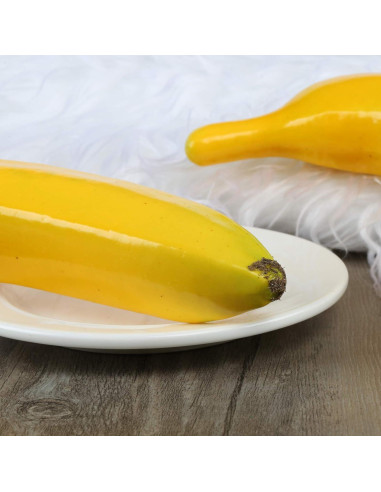 6 Plátanos Artificiales Amarillos Kesoto Decoración Realista