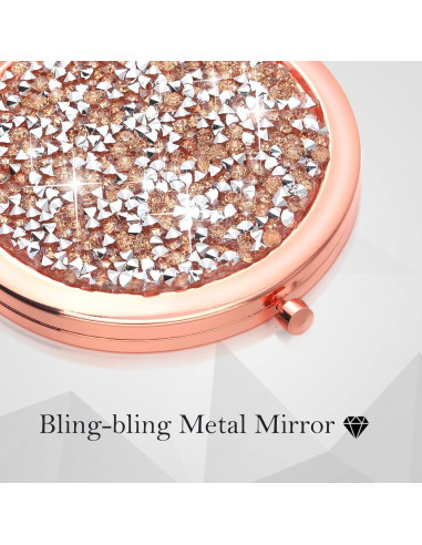 Set de 6 Espejos de Bolsillo Yulejo Rosa Dorado 6.99 cm