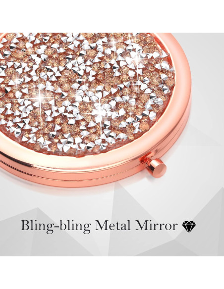 Set de 6 Espejos de Bolsillo Yulejo Rosa Dorado 6.99 cm