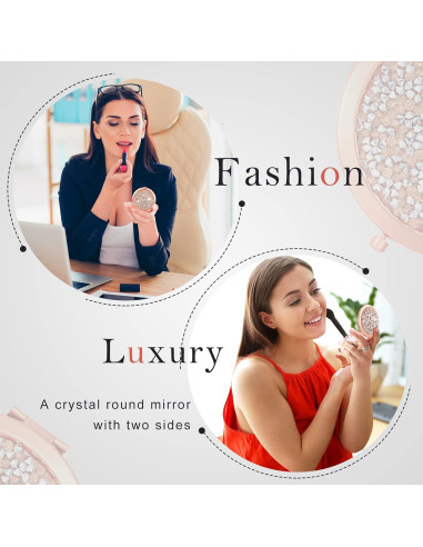 Set de 6 Espejos de Bolsillo Yulejo Rosa Dorado 6.99 cm