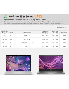 Funda para portátil Smatree DELL XPS 13 2 en 1 E402 Negra 2