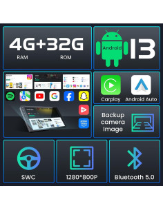 Radio Android 13 9" Jingelsye para Chevy Sonic Aveo 2012-2016 2