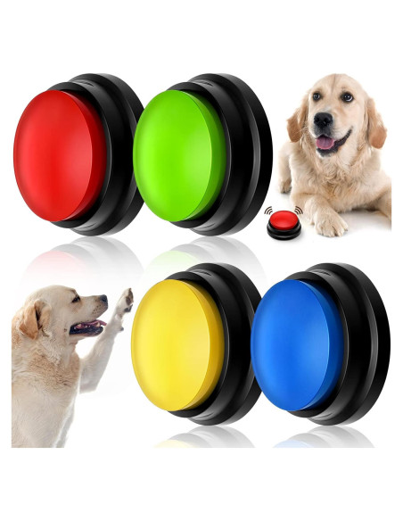 Botón de Grabación de Voz para Entrenamiento de Mascotas - Weewooday - 4 Paquetes