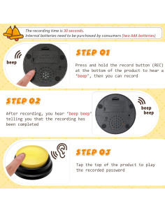 Botón de Grabación de Voz para Entrenamiento de Mascotas - Weewooday - 4 Paquetes 2