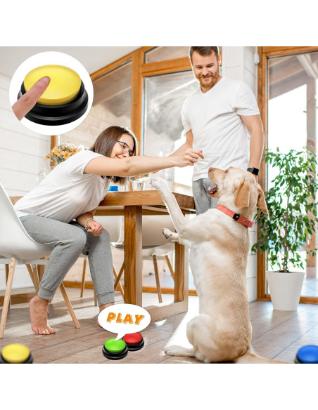 Botón de Grabación de Voz para Entrenamiento de Mascotas - Weewooday - 4 Paquetes