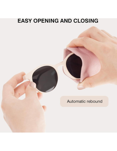 Estuche para Gafas Marvolia, 2 Piezas de Cuero PU Rosa y Azul