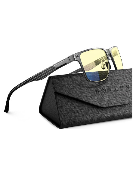 Gafas de Luz Azul ANYLUV Fibra de Carbono Gunmetal 65% Bloqueo