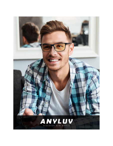Gafas de Luz Azul ANYLUV Fibra de Carbono Gunmetal 65% Bloqueo