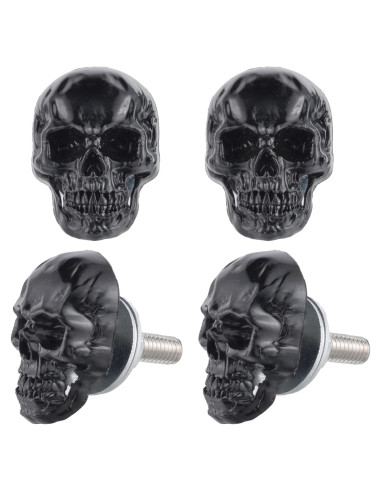 Tornillos Antirrobo para Placa de Licencia Temzzer 4 PCS Negro