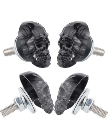 Tornillos Antirrobo para Placa de Licencia Temzzer 4 PCS Negro