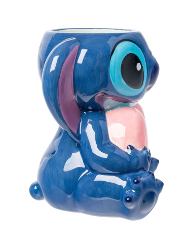 Taza Cerámica 3D Lilo y Stitch Ohana 20 Onzas Silver Buffalo